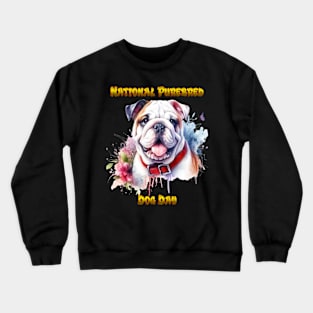 Majestic Bulldog Dog With Red Collar Crewneck Sweatshirt